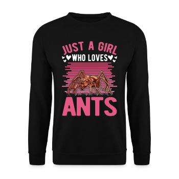 Ants Girls Ant Farm Fire Ants - Unisex Sweatshirt - black - Front - Alina (178cm) & Michal (187cm)