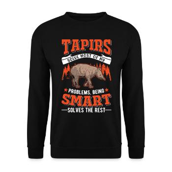 Tapir Lowland Tapir Tapirdae Tapir - Unisex Sweatshirt - black - Front - Alina (178cm) & Michal (187cm)