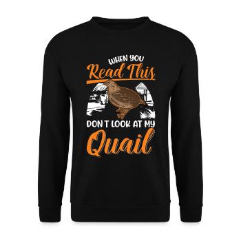 Avertissement caille reproductrice de cailles éleveur de cailles - Sweat-shirt Unisexe - noir - Devant - Alina (178cm) & Michal (187cm)
