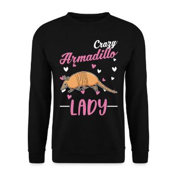 Crazy Armadillo lady Gürteltier - Unisex Sweatshirt - black - Front - Alina (178cm) & Michal (187cm)