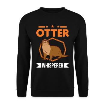 Otter Flüsterer Fischotter Geschenk Seeotter - Unisex Pullover - Schwarz - Vorne - Alina (178cm) & Michal (187cm)