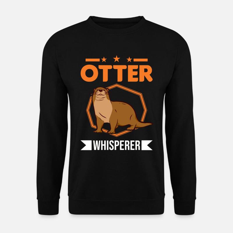 Otter Flüsterer Fischotter Geschenk Seeotter - Unisex Pullover - Schwarz