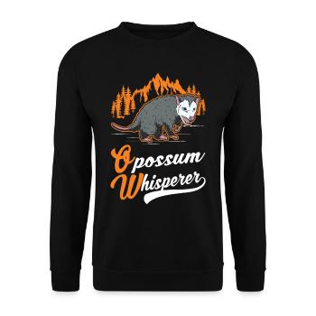 Opossum Flüsterer Opossum Whisperer Beutelratte - Unisex Pullover - Schwarz - Vorne - Alina (178cm) & Michal (187cm)