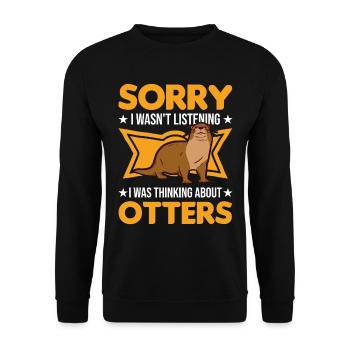 Loutre Cadeau Loutre Loutre Loutre Loutre de mer - Sweat-shirt Unisexe - noir - Devant - Alina (178cm) & Michal (187cm)