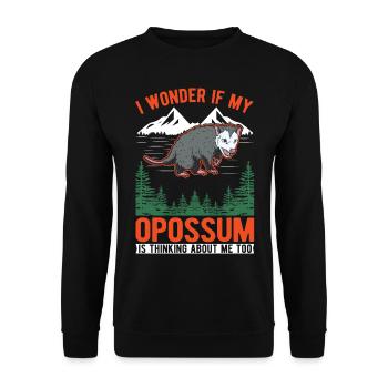 Opossum Cadeau Marsupial Opossum - Sweat-shirt Unisexe - noir - Devant - Alina (178cm) & Michal (187cm)