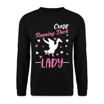 Crazy Running Duck lady Laufente - Sweat-shirt Unisexe - noir - Devant - Alina (178cm) & Michal (187cm)