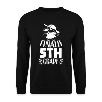 Finally 5 Class Fifth Grader Fifth School - Unisex Sweatshirt - black - Front - Alina (178cm) & Michal (187cm)
