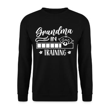 Grandma in training Grandparents First Time Sweet - Unisex Sweatshirt - black - Front - Alina (178cm) & Michal (187cm)