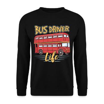 Life of a bus driver Bus driver Bus driving a bus - Unisex Sweatshirt - black - Front - Alina (178cm) & Michal (187cm)