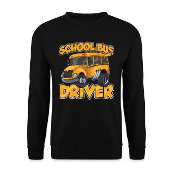 Chauffeur d’autobus scolaire Autobus scolaire Conduite d’autobus - Sweat-shirt Unisexe - noir - Devant - Alina (178cm) & Michal (187cm)
