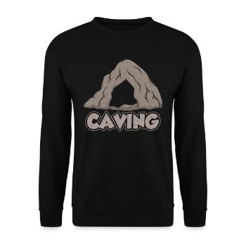 Höhlenforschung Höhlenwandern Cave Caving Höhle - Unisex Sweatshirt - black - Front - Alina (178cm) & Michal (187cm)