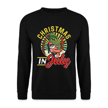 Weihnachten im juli Noël en juillet Humour Père Noël - Sweat-shirt Unisexe - noir - Devant - Alina (178cm) & Michal (187cm)