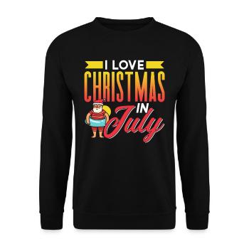 I love Christmas in July Christmas in July - Unisex Sweatshirt - black - Front - Alina (178cm) & Michal (187cm)