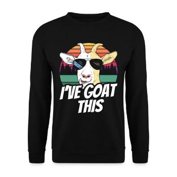 Ich Habe Das Im Griff I've Goat This Ziege Tier - Unisex Pullover - Schwarz - Vorne - Alina (178cm) & Michal (187cm)