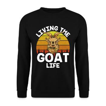 Goats Life Domestic Goat Lovers Goat Animal - Unisex Sweatshirt - black - Front - Alina (178cm) & Michal (187cm)