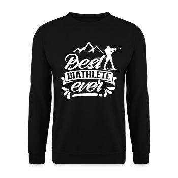 Bester Biathlet Aller Zeiten Biathletin Biathlon - Unisex Pullover - Schwarz - Vorne - Alina (178cm) & Michal (187cm)
