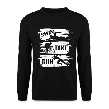 Natation Vélo Course Triathlète Triathlète Triathlon Triathlète - Sweat-shirt Unisexe - noir - Devant - Alina (178cm) & Michal (187cm)