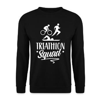 Triathlon Team Triathlons Triathletin Triathlet - Unisex Pullover - Schwarz - Vorne - Alina (178cm) & Michal (187cm)