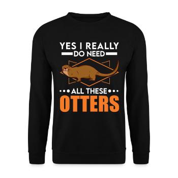 Loutre Cadeau Loutre Loutre Loutre Loutre de mer - Sweat-shirt Unisexe - noir - Devant - Alina (178cm) & Michal (187cm)