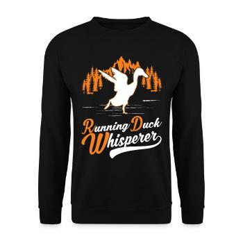 Running Duck Whisperer Running Duck - Unisex Sweatshirt - black - Front - Alina (178cm) & Michal (187cm)