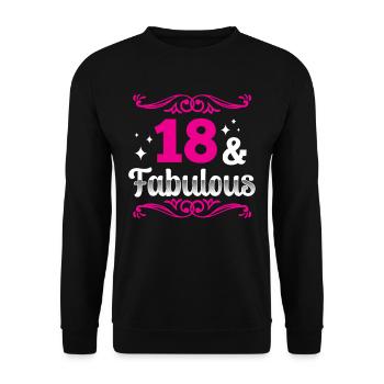 18 and fabulous eighteen birthday celebration - Unisex Sweatshirt - black - Front - Alina (178cm) & Michal (187cm)