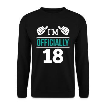 Je suis officiellement 18 ans dix-huit fête - Sweat-shirt Unisexe - noir - Devant - Alina (178cm) & Michal (187cm)