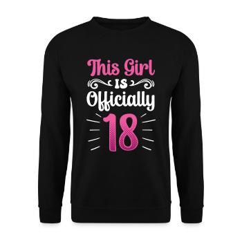 This girl is officially 18 eighteen celebration - Unisex Sweatshirt - black - Front - Alina (178cm) & Michal (187cm)