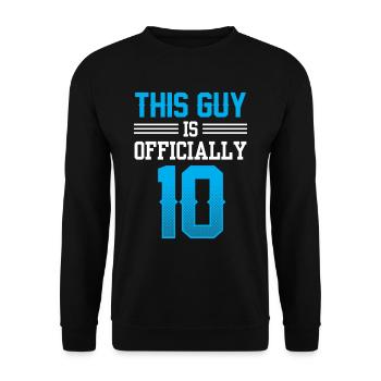 This guy is officially 18 eighteen birthday - Unisex Sweatshirt - black - Front - Alina (178cm) & Michal (187cm)