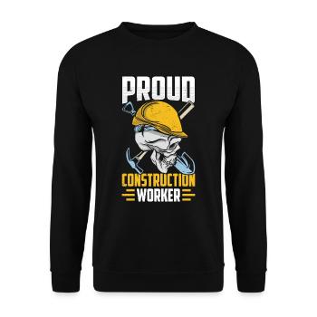 Stolzer Bauarbeiter Baustelle Teamwork Team Bau - Unisex Pullover - Schwarz - Vorne - Alina (178cm) & Michal (187cm)