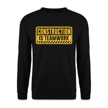 Bauarbeit Ist Teamarbeit Teamwork Bau Baustelle - Unisex Pullover - Schwarz - Vorne - Alina (178cm) & Michal (187cm)