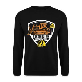 Bauarbeit Ist Teamarbeit Bau Teamwork Baustelle - Unisex Pullover - Schwarz - Vorne - Alina (178cm) & Michal (187cm)