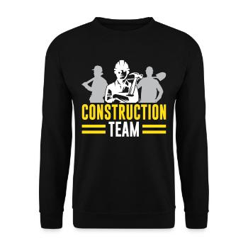 Bau Team Baustelle Teamwork Bauarbeiter - Unisex Pullover - Schwarz - Vorne - Alina (178cm) & Michal (187cm)