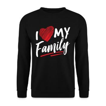 J’aime ma douce équipe de réunion de famille - Sweat-shirt Unisexe - noir - Devant - Alina (178cm) & Michal (187cm)