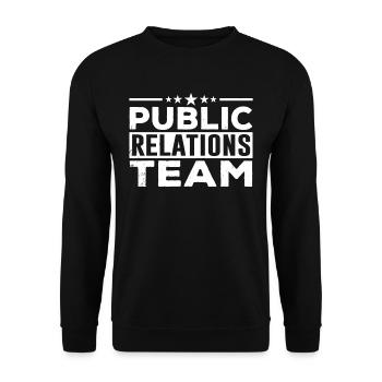 Team Public Relations PR Öffentlichkeitsarbeit - Unisex Sweatshirt - black - Front - Alina (178cm) & Michal (187cm)