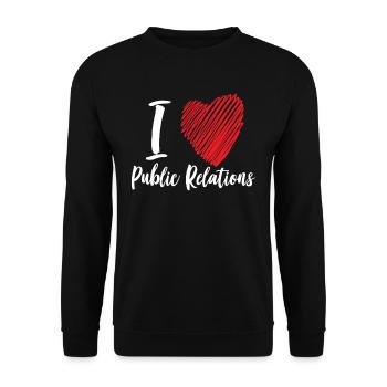 I love public relations profession PR job - Unisex Sweatshirt - black - Front - Alina (178cm) & Michal (187cm)