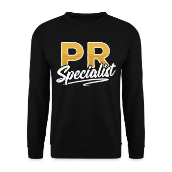 PR Spezialist Beruf Public Relations Job - Unisex Pullover - Schwarz - Vorne - Alina (178cm) & Michal (187cm)