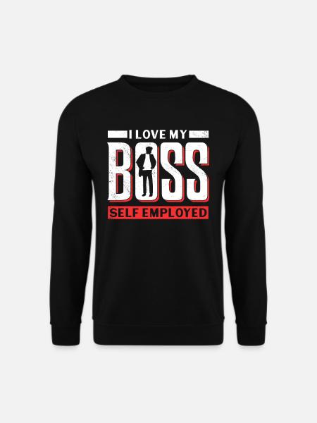 Ich Liebe Meinen Chef Selbstständig Freelancer - Unisex Pullover - Schwarz