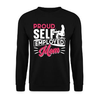 Proud self-employed mother self-employed - Unisex Sweatshirt - black - Front - Alina (178cm) & Michal (187cm)