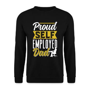 Proud self-employed father Self-employed - Unisex Sweatshirt - black - Front - Alina (178cm) & Michal (187cm)
