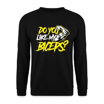 Magst Du Meinen Bizeps Curls Muskeln Sprüche - Unisex Pullover - Schwarz - Vorne - Alina (178cm) & Michal (187cm)