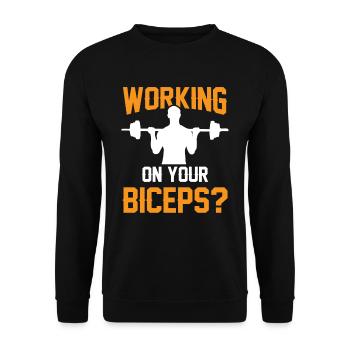 Travaillez vos biceps, vos biceps, vos boucles, vos muscles - Sweat-shirt Unisexe - noir - Devant - Alina (178cm) & Michal (187cm)