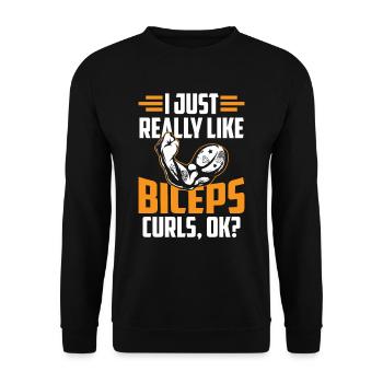 J’aime vraiment les muscles des biceps - Sweat-shirt Unisexe - noir - Devant - Alina (178cm) & Michal (187cm)