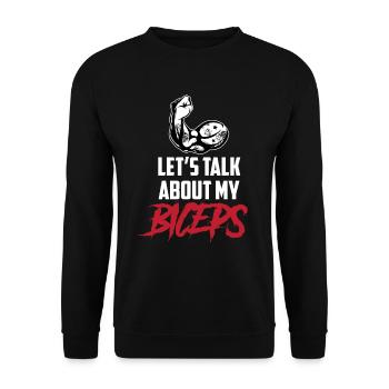 Parlons de mes biceps, de mes biceps, de mes boucles, de mes muscles - Sweat-shirt Unisexe - noir - Devant - Alina (178cm) & Michal (187cm)