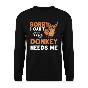Mon âne peut-il pas avoir besoin de moi ferme animale - Sweat-shirt Unisexe - noir - Devant - Alina (178cm) & Michal (187cm)