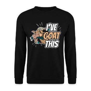Ich Habe Das Im Griff I've Goat This Ziege Tier - Unisex Pullover - Schwarz - Vorne - Alina (178cm) & Michal (187cm)