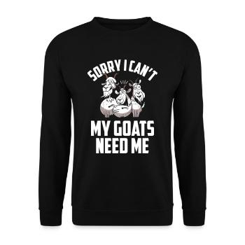 Malheureusement, mes chèvres n’ont pas besoin de moi animal - Sweat-shirt Unisexe - noir - Devant - Alina (178cm) & Michal (187cm)