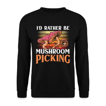 Je préfère cueillir des champignons Cueilleurs de champignons - Sweat-shirt Unisexe - noir - Devant - Alina (178cm) & Michal (187cm)