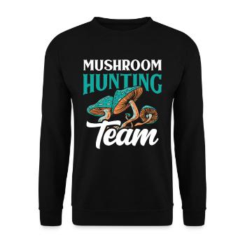 Mushroom pickers Team Mushroom pickers Mushroom pickers Mushroom picking - Unisex Sweatshirt - black - Front - Alina (178cm) & Michal (187cm)