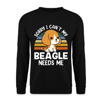 Can't my beagle needs me dog beagles - Unisex Sweatshirt - black - Front - Alina (178cm) & Michal (187cm)