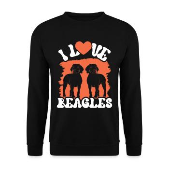 Ich Liebe Beagles Liebhaber Beagle Hund Welpe - Unisex Pullover - Schwarz - Vorne - Alina (178cm) & Michal (187cm)